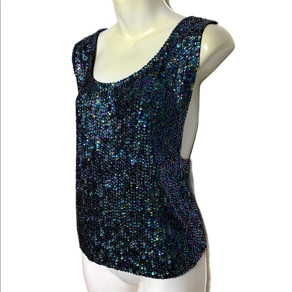 Valerio sequined back crossing sleeveless top M